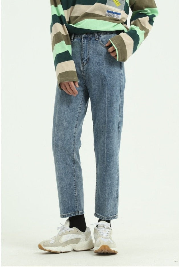ANKLE LENGTH WASHED DENIM - INTOHYPEZONE