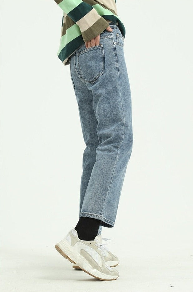 ANKLE LENGTH WASHED DENIM - INTOHYPEZONE