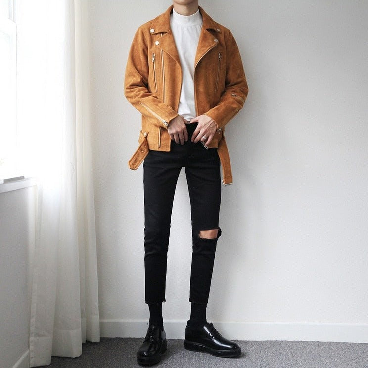 RIPPED ANKLE LENGTH SLIM FIT PANTS - INTOHYPEZONE