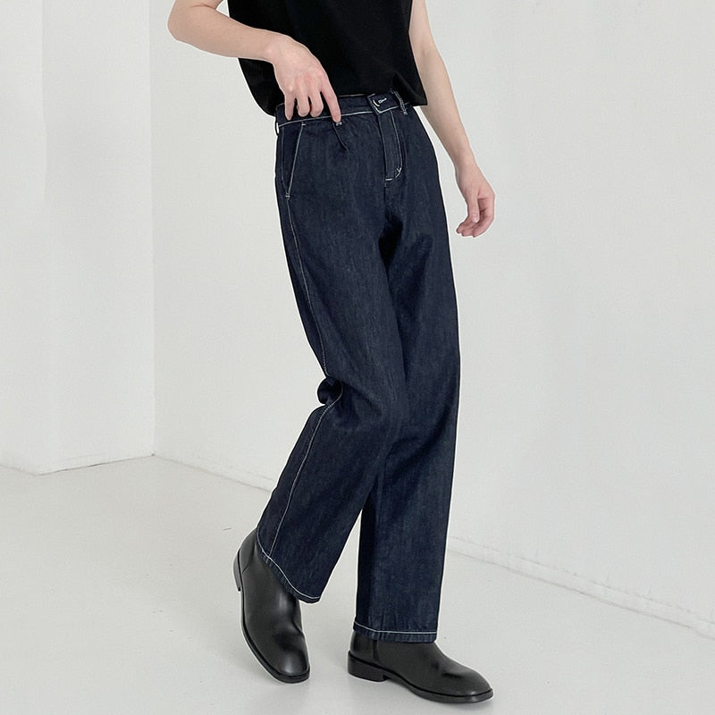 CASUAL NAVY BLUE JEANS - INTOHYPEZONE