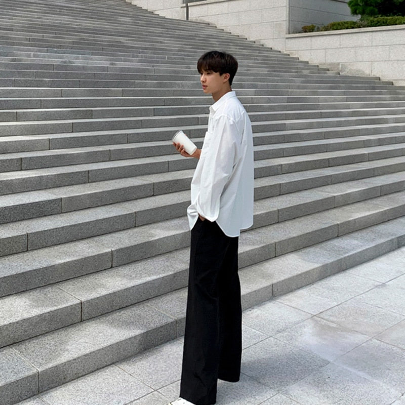 CLASSIC WHITE BUTTON UP SHIRT - INTOHYPEZONE