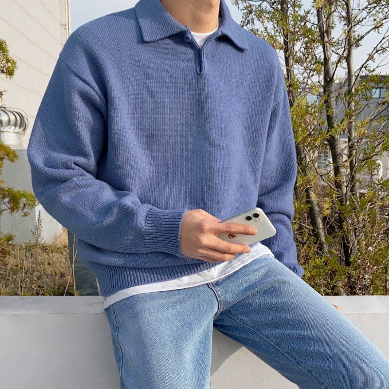 KNITTED POLO SWEATER - INTOHYPEZONE