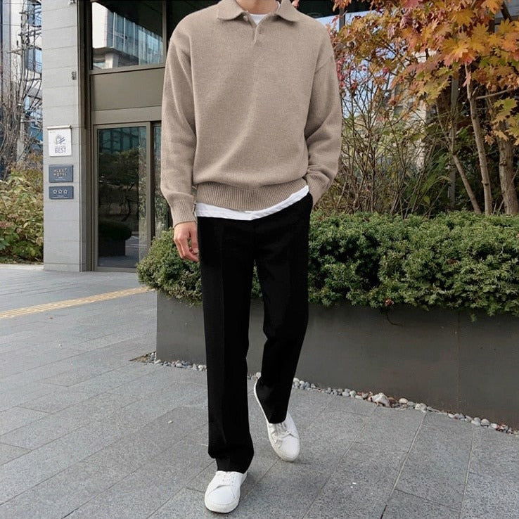 KNITTED POLO SWEATER - INTOHYPEZONE