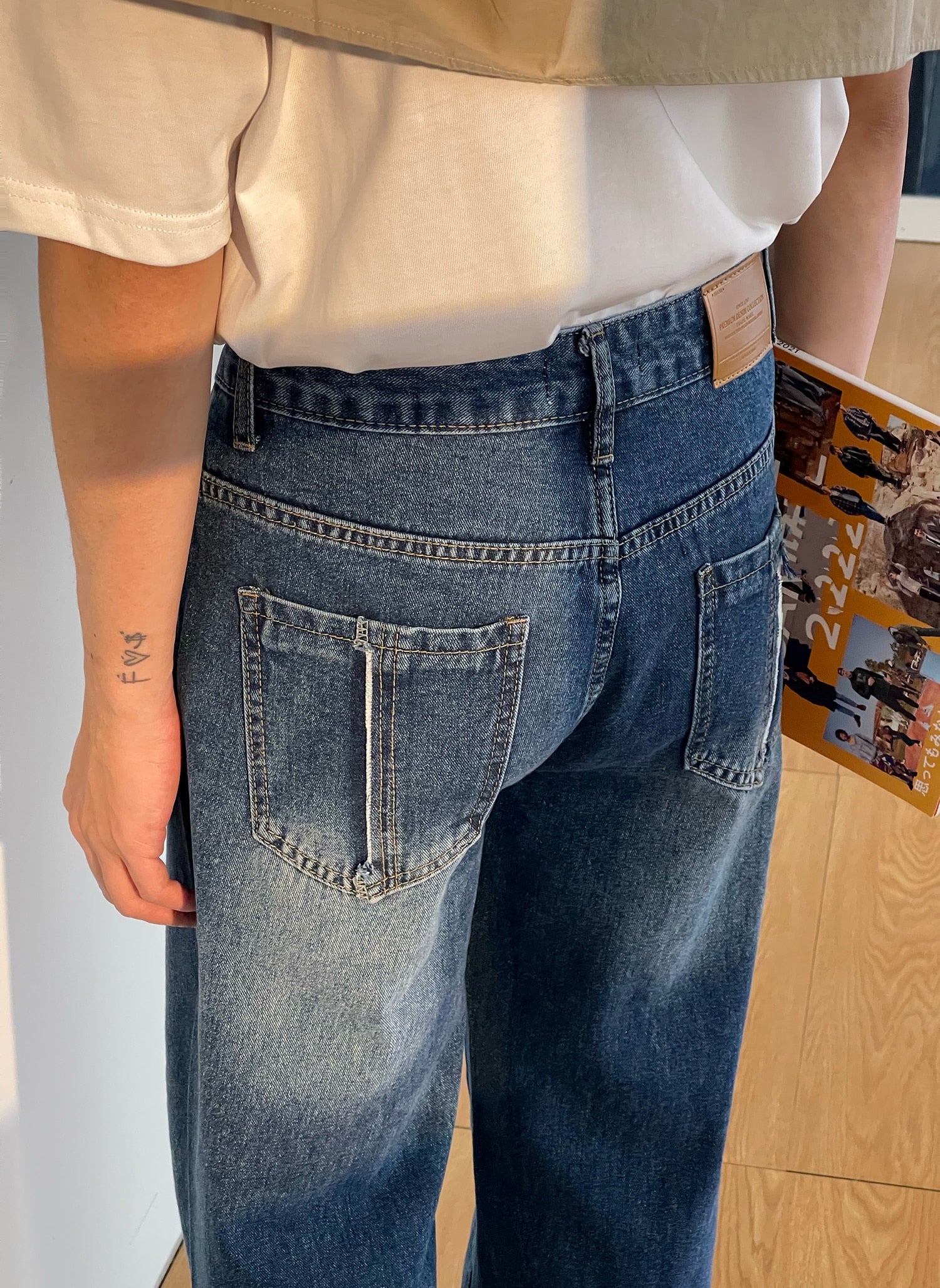 WASHED DENIM PANTS - INTOHYPEZONE