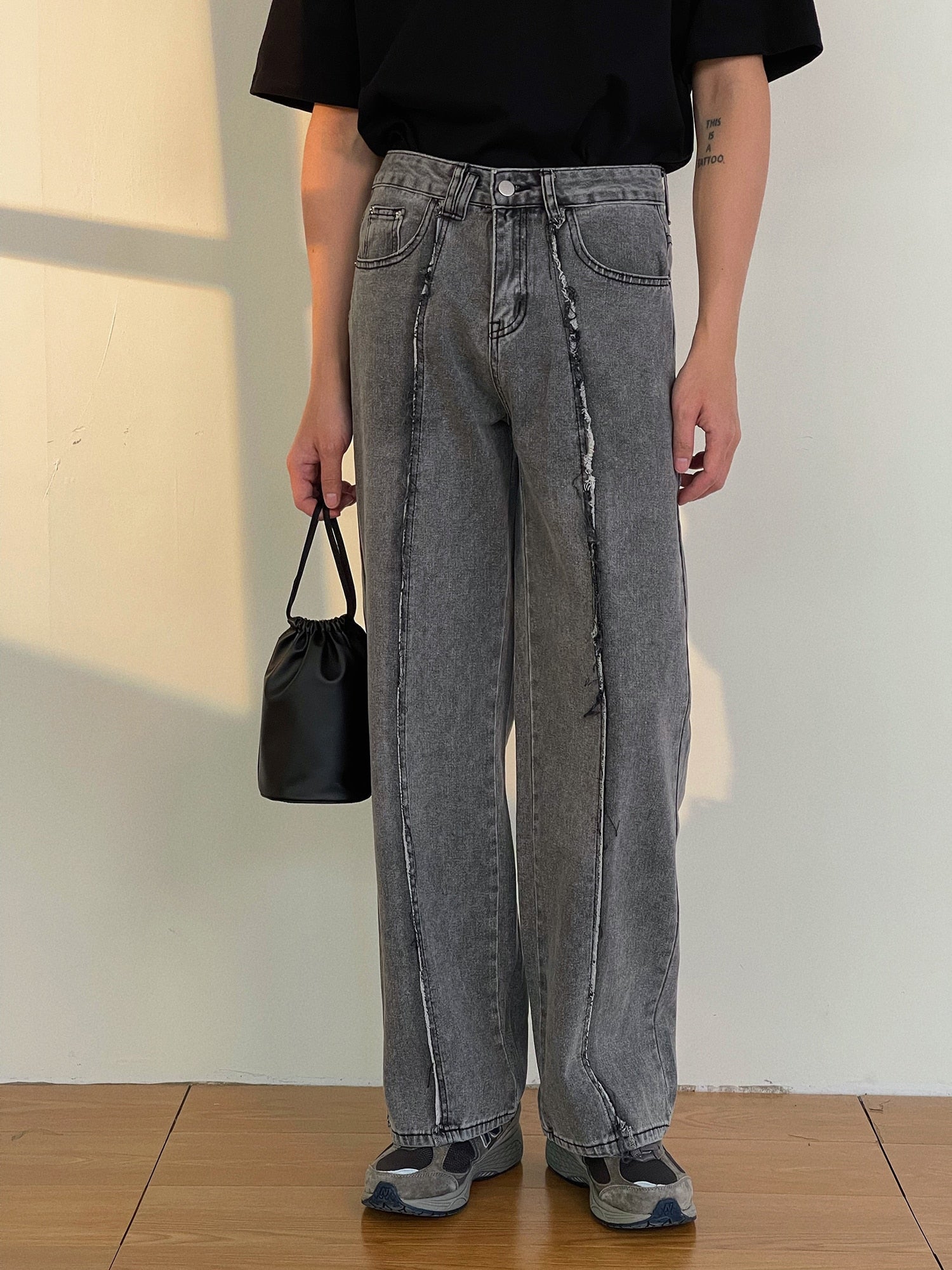 WASHED DENIM PANTS - INTOHYPEZONE