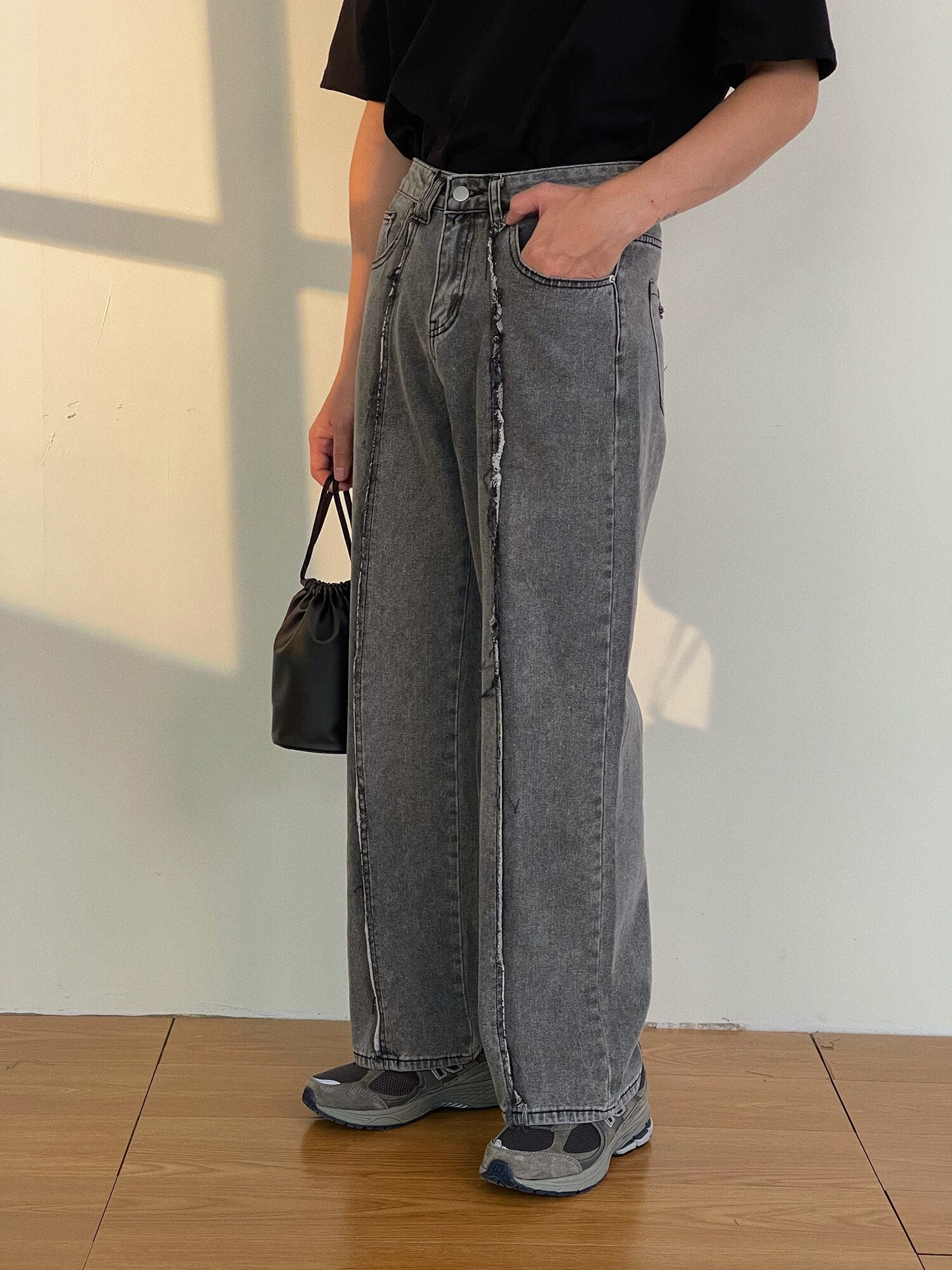 WASHED DENIM PANTS - INTOHYPEZONE