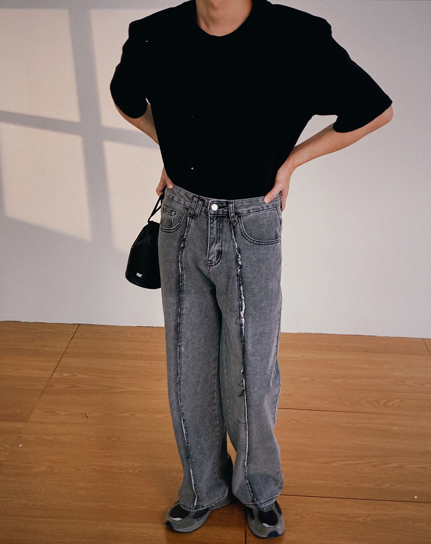 WASHED DENIM PANTS - INTOHYPEZONE