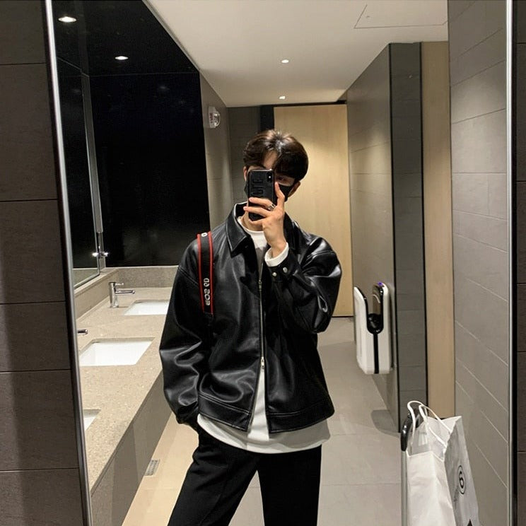 DOUBLE ZIPPER LEATHER JACKET - INTOHYPEZONE