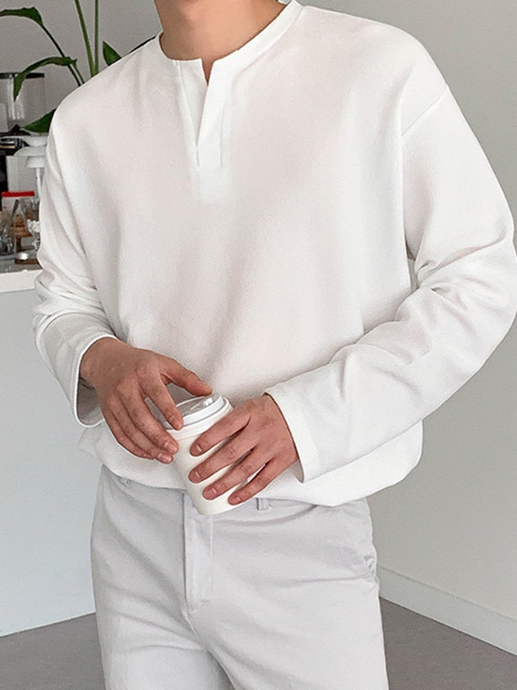 CASUAL COTTON LONG SLEEVE TEE - INTOHYPEZONE