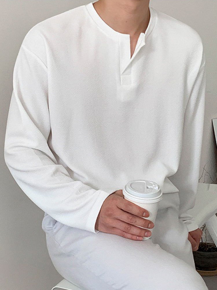 CASUAL COTTON LONG SLEEVE TEE - INTOHYPEZONE