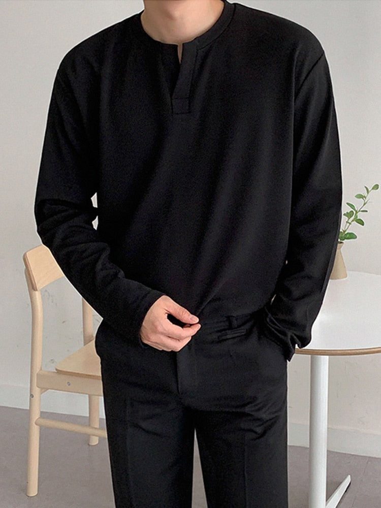 CASUAL COTTON LONG SLEEVE TEE - INTOHYPEZONE