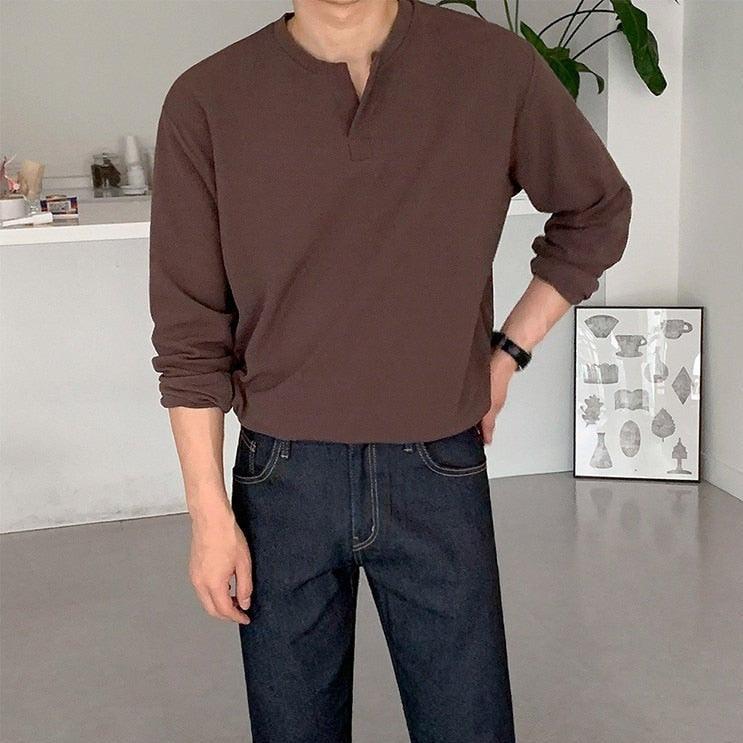 CASUAL COTTON LONG SLEEVE TEE - INTOHYPEZONE