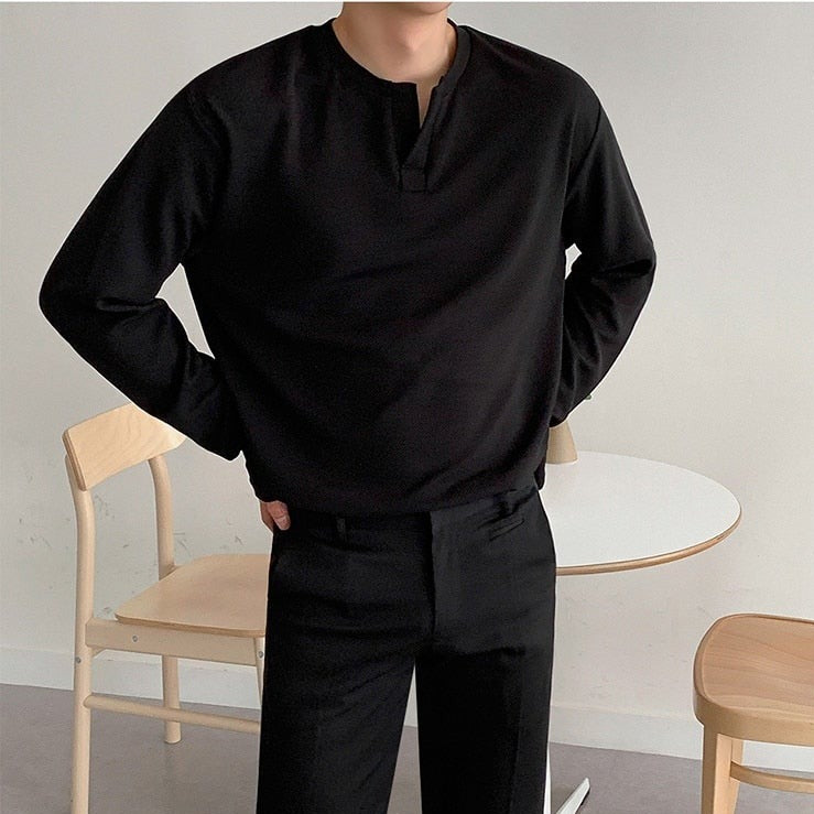 CASUAL COTTON LONG SLEEVE TEE - INTOHYPEZONE