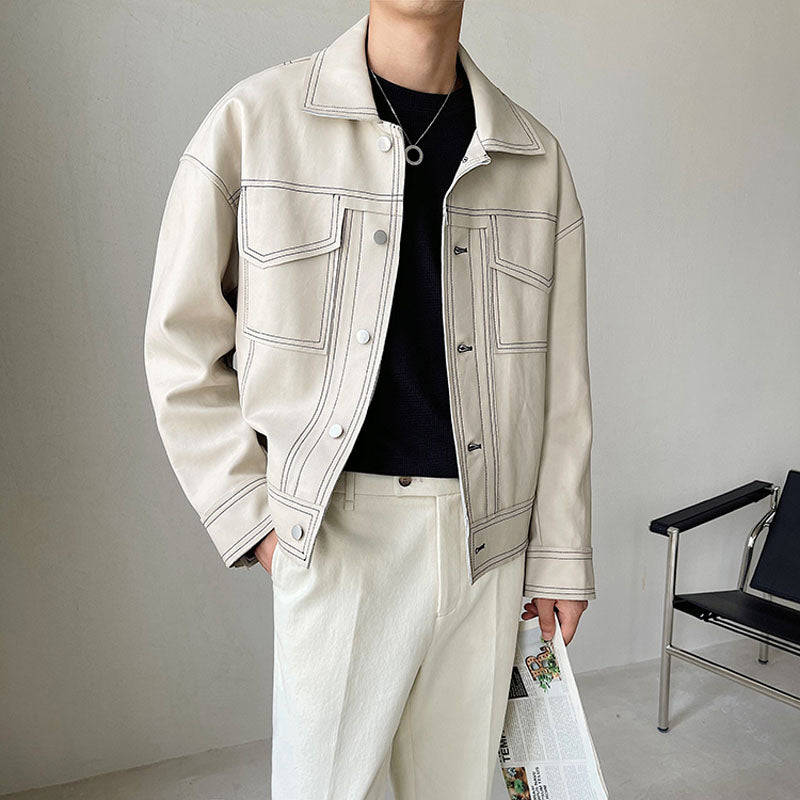 STITCHED LEATHER JACKET - INTOHYPEZONE