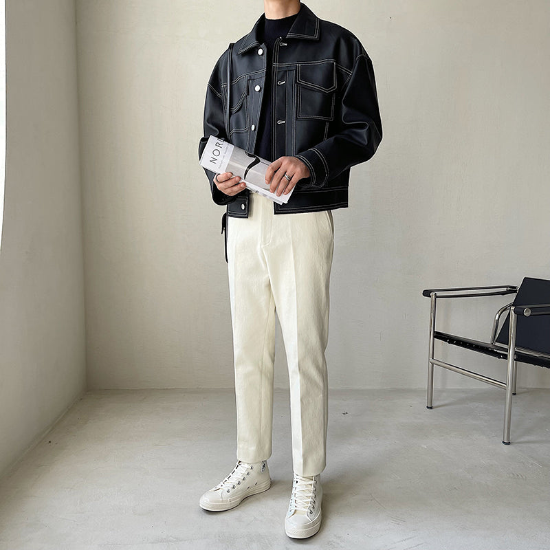STITCHED LEATHER JACKET - INTOHYPEZONE