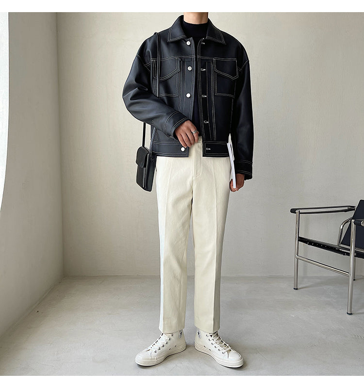 STITCHED LEATHER JACKET - INTOHYPEZONE