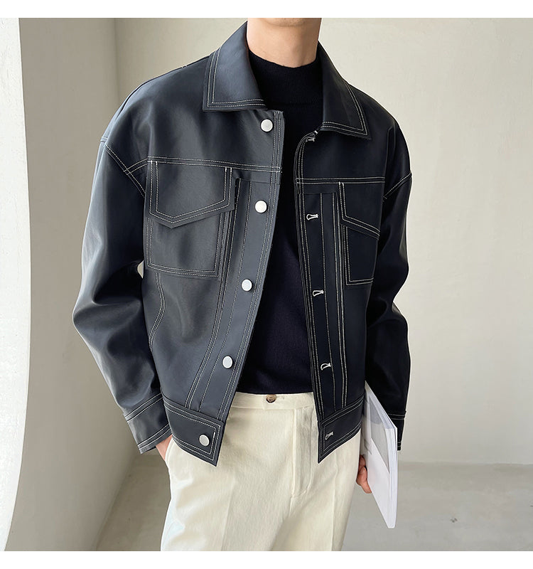 STITCHED LEATHER JACKET - INTOHYPEZONE