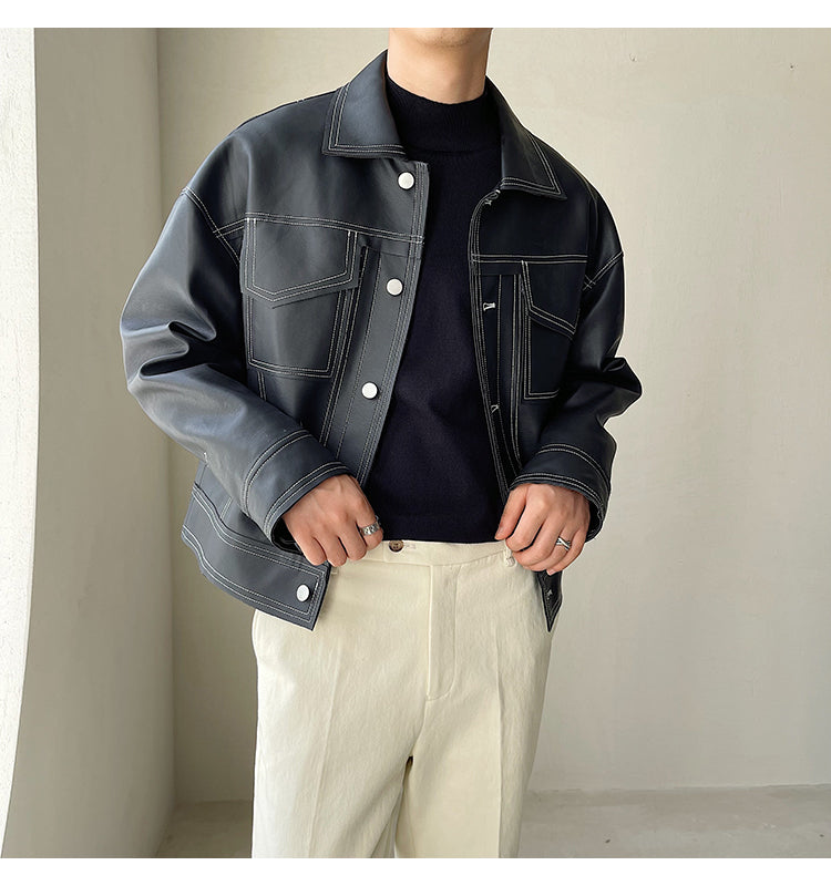 STITCHED LEATHER JACKET - INTOHYPEZONE