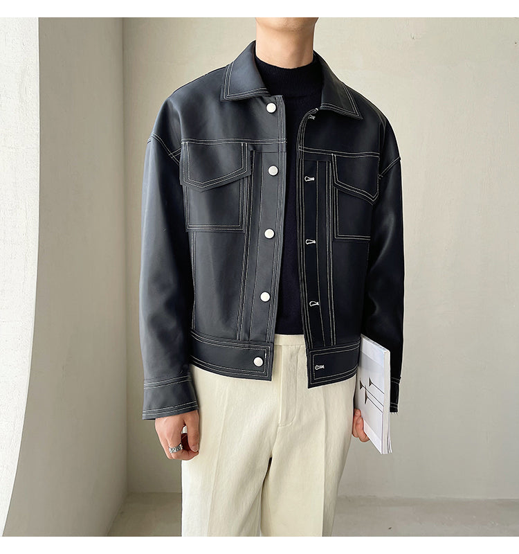 STITCHED LEATHER JACKET - INTOHYPEZONE