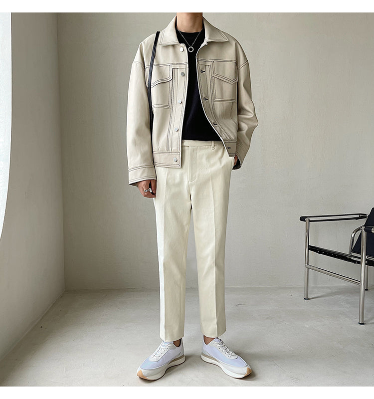 STITCHED LEATHER JACKET - INTOHYPEZONE