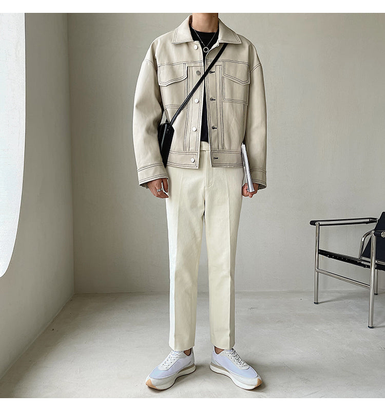 STITCHED LEATHER JACKET - INTOHYPEZONE