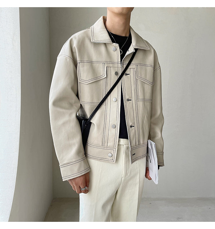 STITCHED LEATHER JACKET - INTOHYPEZONE