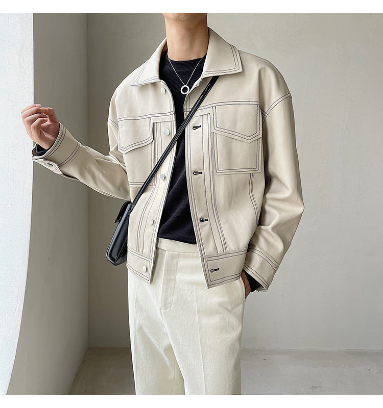 STITCHED LEATHER JACKET - INTOHYPEZONE