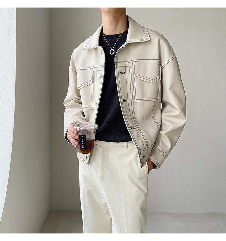 STITCHED LEATHER JACKET - INTOHYPEZONE