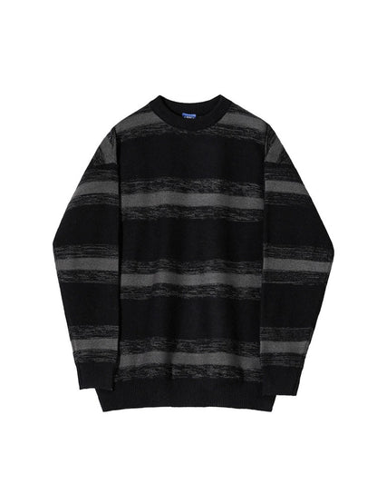 Contrast Stripe Round Neck Pullovers - INTOHYPEZONE