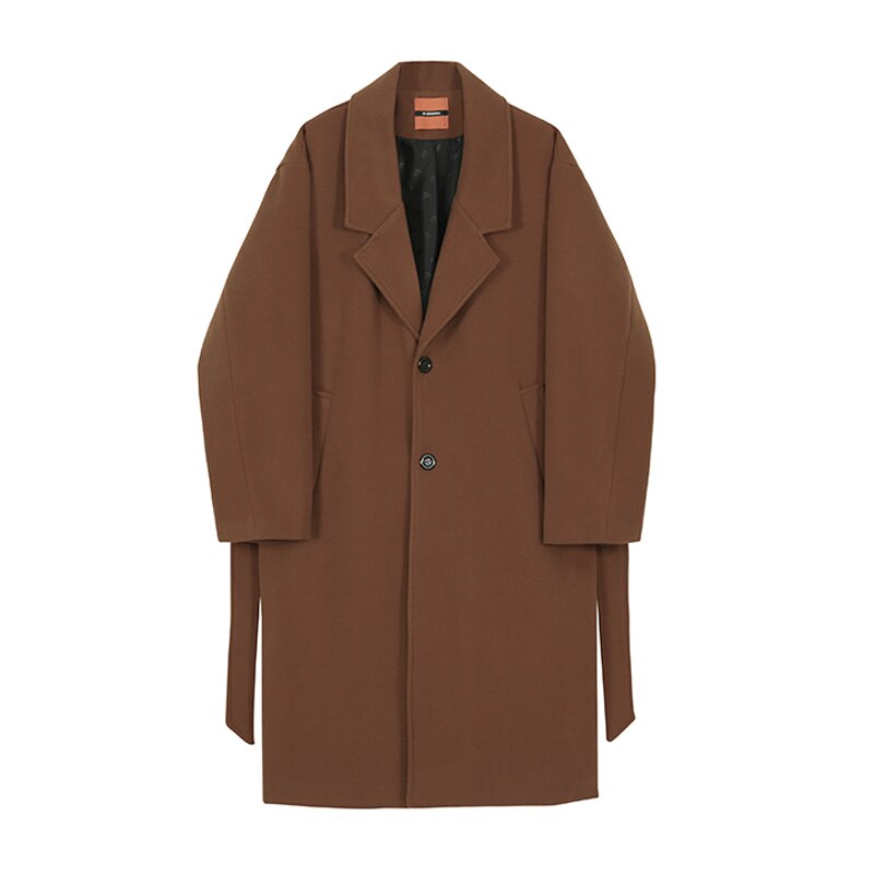 Woolen Trench Coat - Mid length Long overcoat