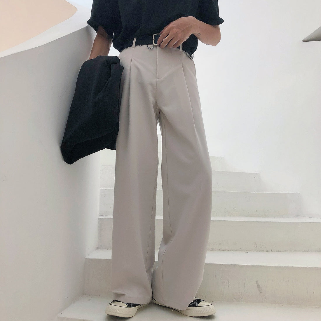 Straight Loose High-Rise Casual Pants - INTOHYPEZONE