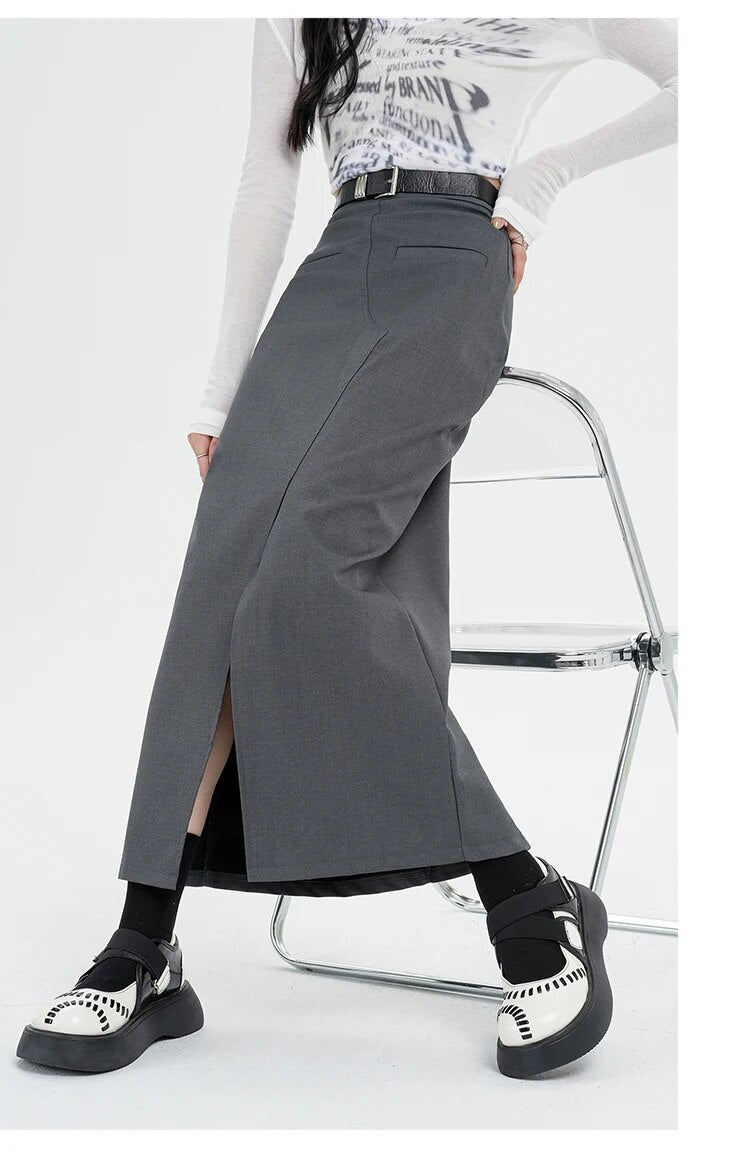 Mid Long Suits Skirts - INTOHYPEZONE