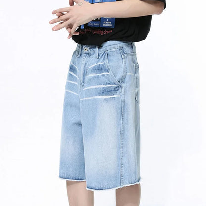 Stripe Washed Gradient Color Loose Shorts - INTOHYPEZONE