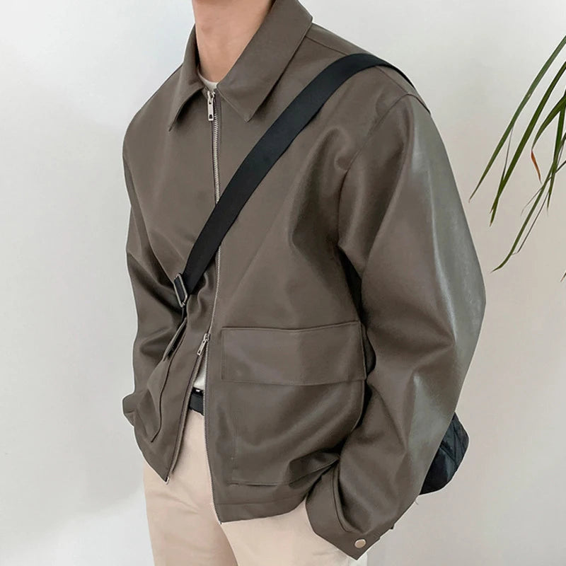 Zipper PU Leather Jacket - INTOHYPEZONE