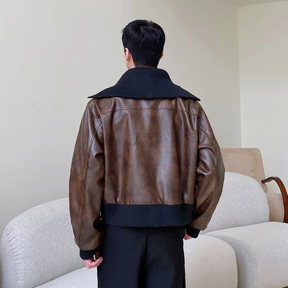 Stand Collar Leather Jacket - INTOHYPEZONE