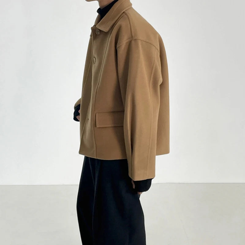 Solid Color Woolen Jacket - INTOHYPEZONE