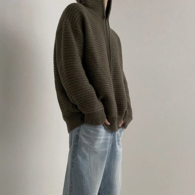 Hooded Knitted Thickened Sweater - INTOHYPEZONE