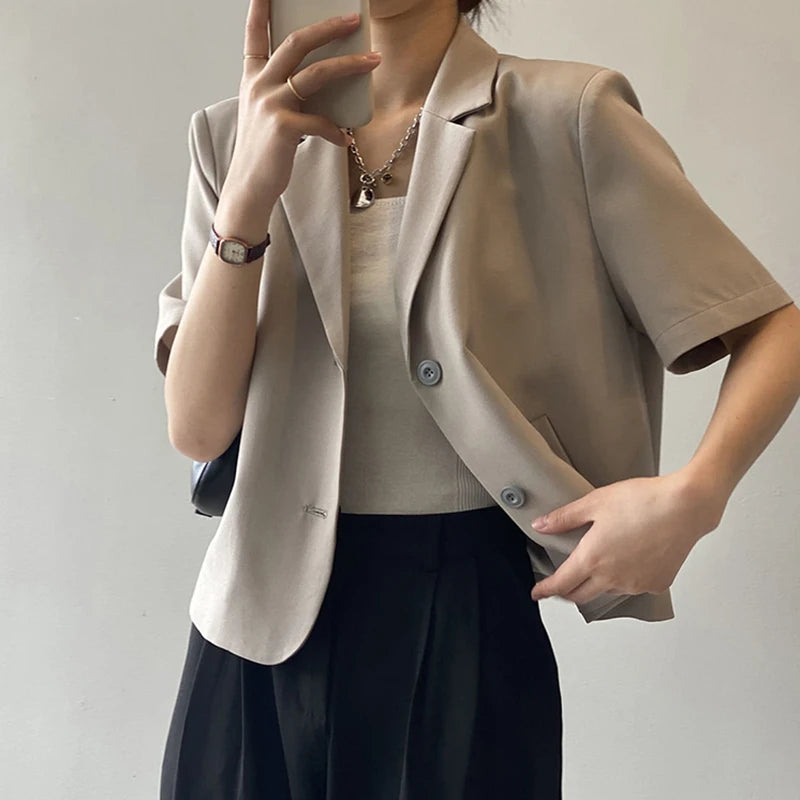 Single Breasted  Cropped Blazer - INTOHYPEZONE