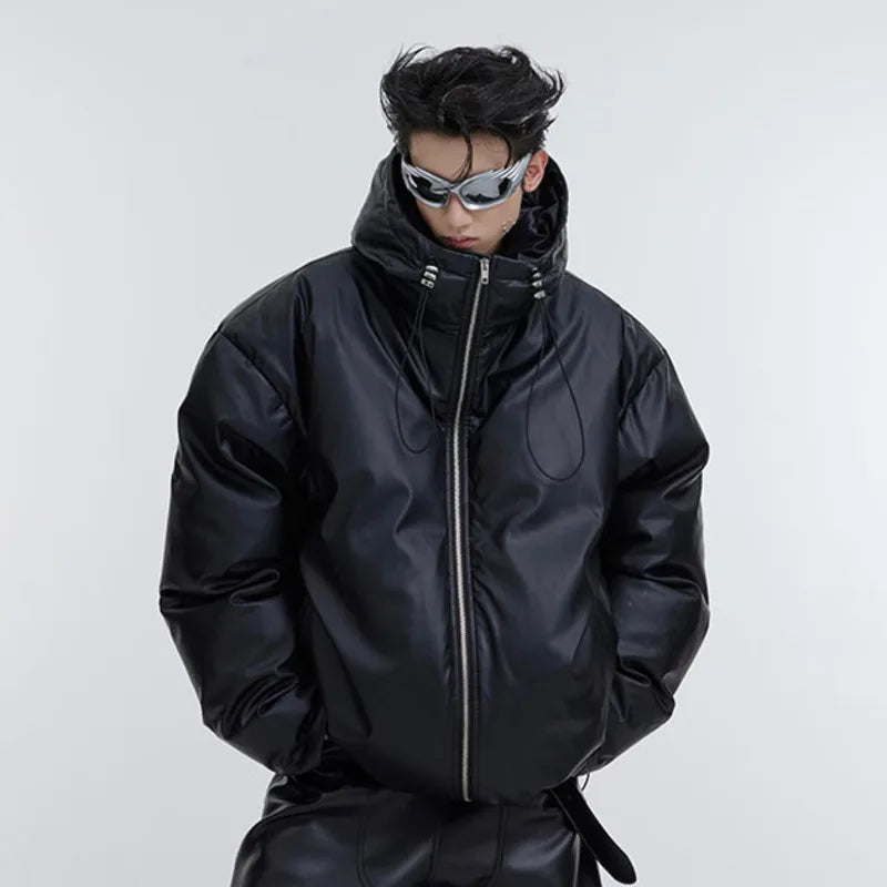 Hooded Zipper Loose Padded Jacket - INTOHYPEZONE