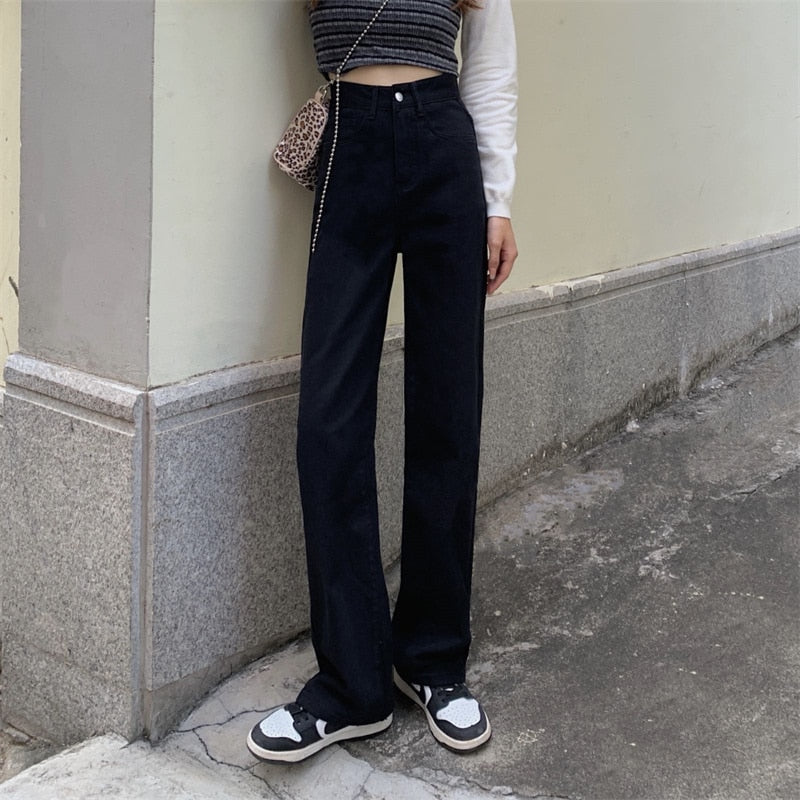 Wide Cowboy Pants for Women -  High Waisted Jeans