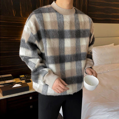 Plaid Long Sleeve Patchwork Sweatshirt - INTOHYPEZONE