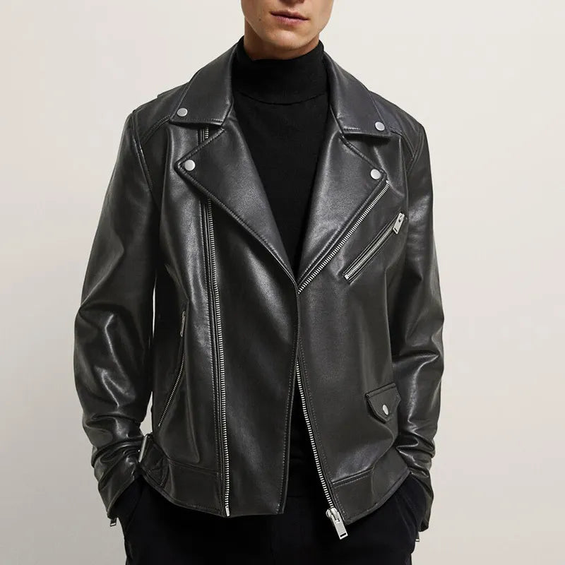 PU Darkwear Zipper Leather Jacket - INTOHYPEZONE