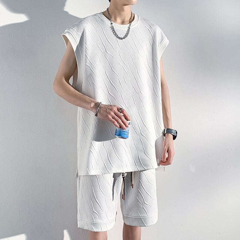 Sleeveless Vest with Drawstring Elastic Waist Full Set by INTOHYPEZONE SUMMER