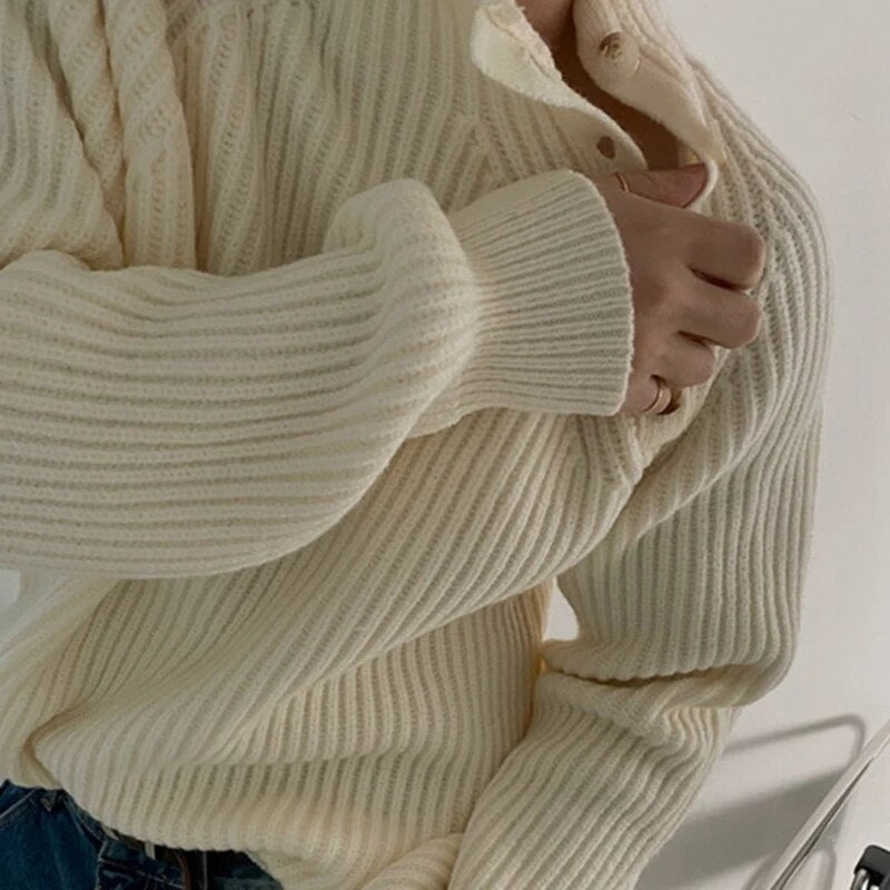 Half Neck Knit Sweater - INTOHYPEZONE