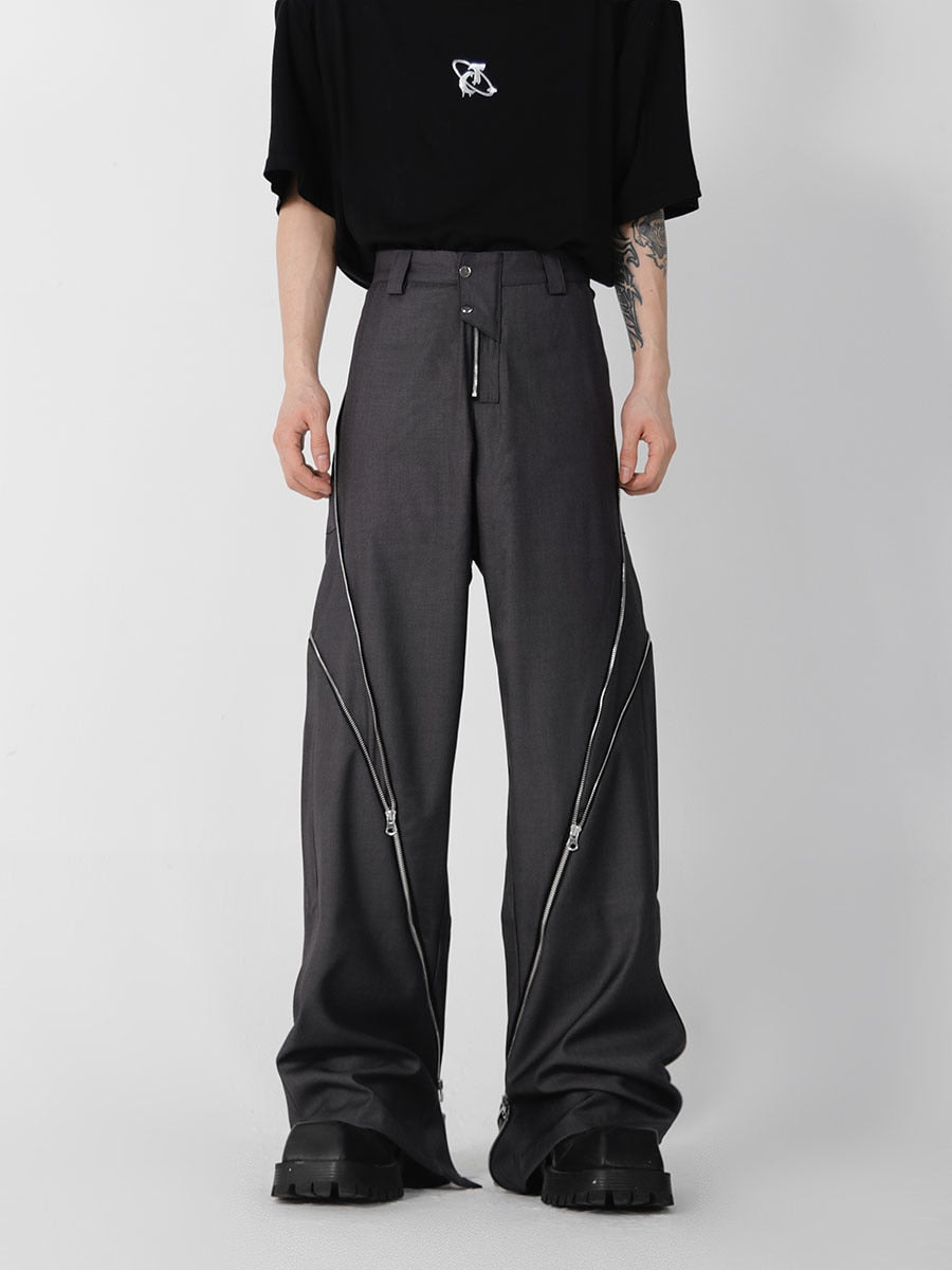 Straight Tube Pant with Zipper Slit - INTOHYPEZONE