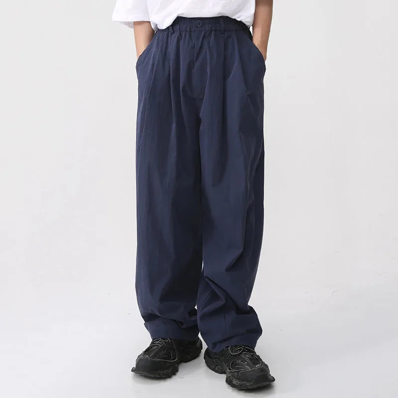 Elastic Waist Wide Casual Trousers - INTOHYPEZONE