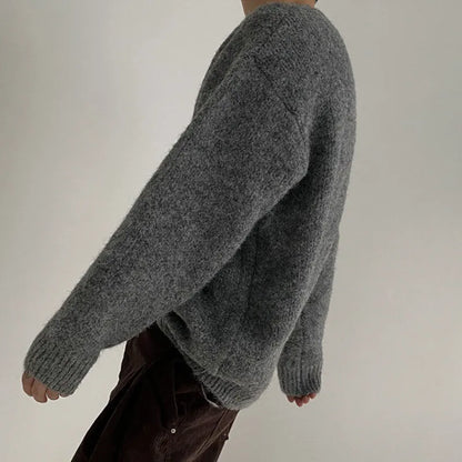 Round Neck Pullover Sweater - INTOHYPEZONE