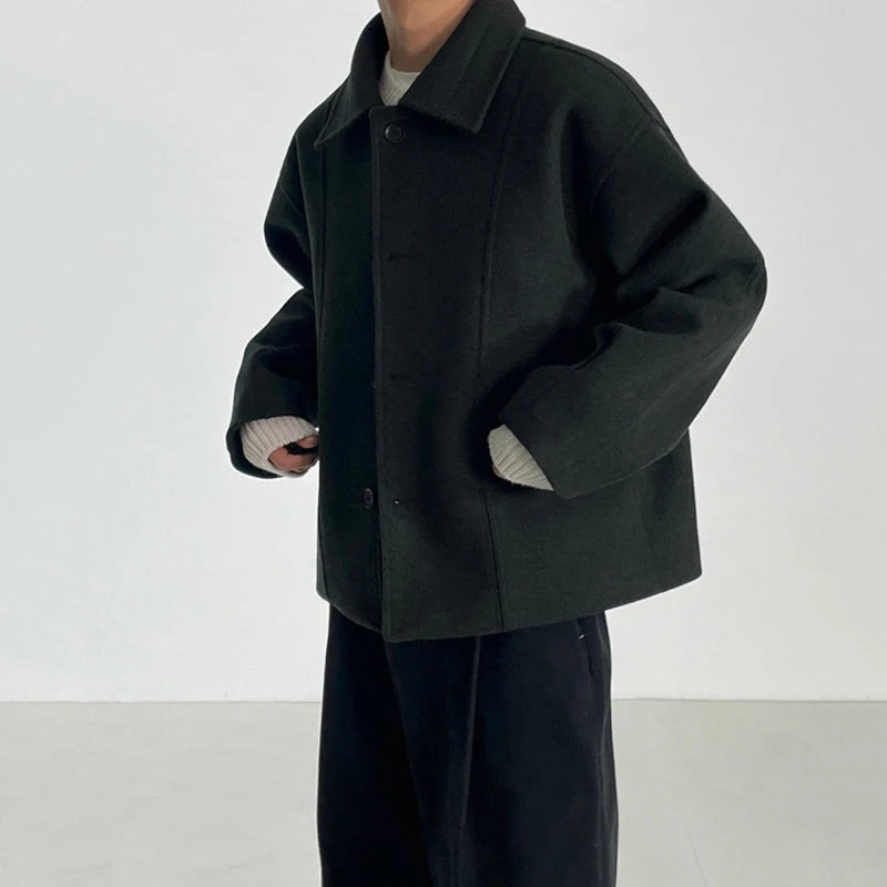 Solid Color Woolen Jacket - INTOHYPEZONE