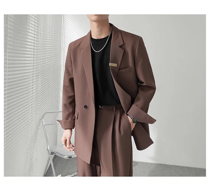 Solid Color Loose Blazer Coat - INTOHYPEZONE