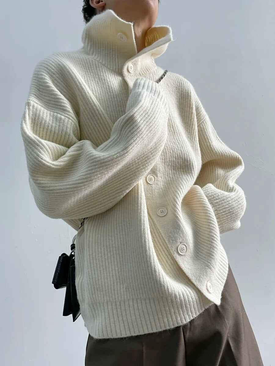 Turtleneck Lamb Wool Knitted Sweater - INTOHYPEZONE